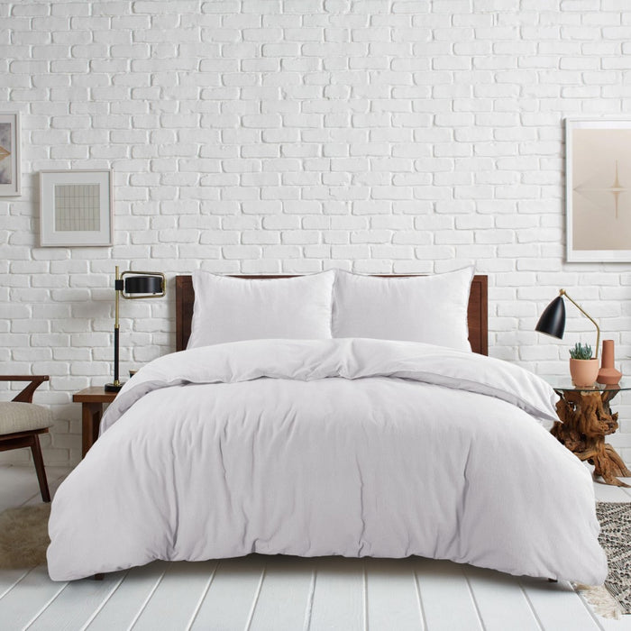 Day Dream Uni Flanel dekbedovertrek 240x200|220 cm wit