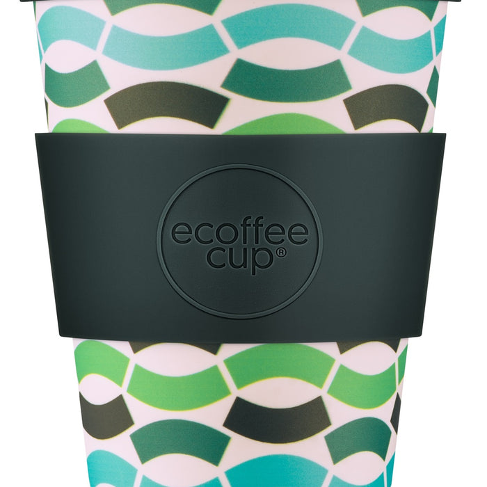 Ecoffee Cup Bloki Balentina- Koffiebeker to Go 400 ml Groen Siliconen