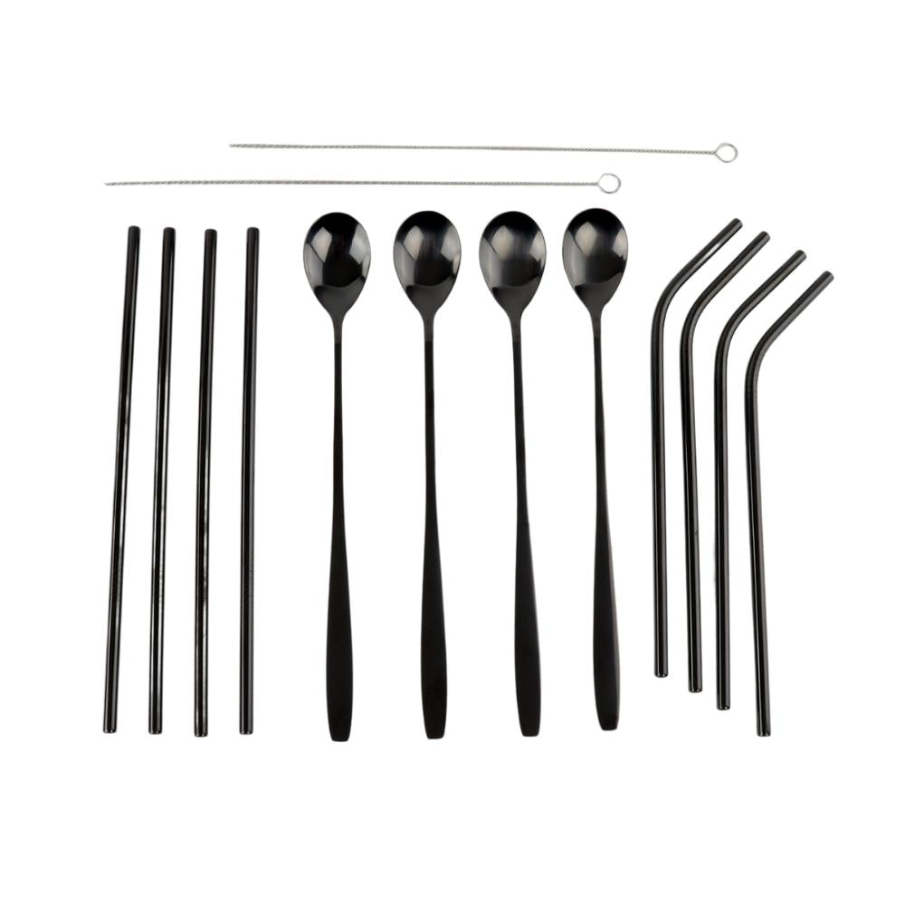 Orange85 IJzeren Rietjes en Lange Latte Macchiato Koffielepels Mili...