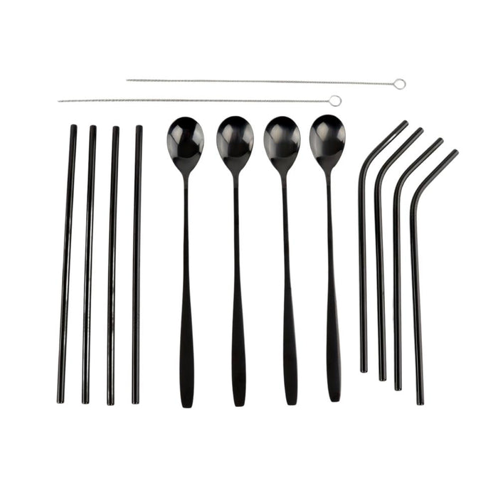 Orange85 IJzeren Rietjes en Lange Latte Macchiato Koffielepels Mili...