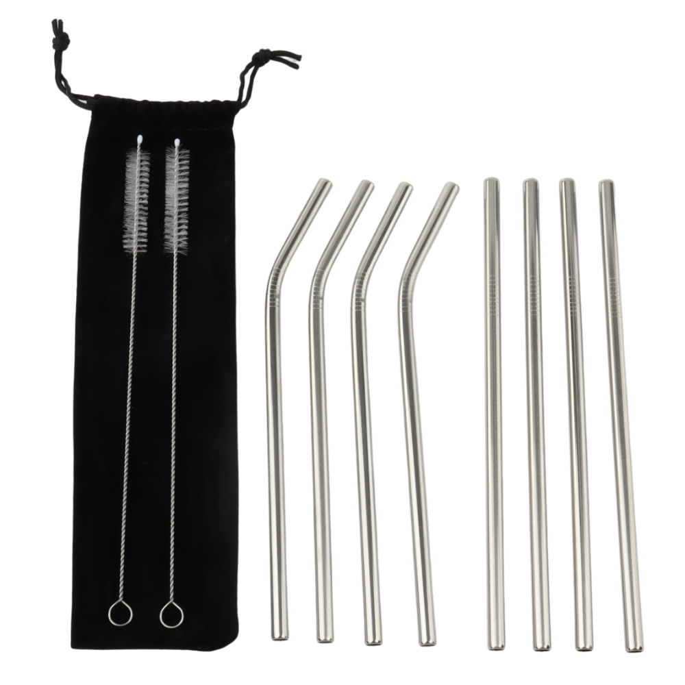 Orange85 Metalen Rietjes 8 stuks Herbruikbaar met Borsteltje en Zakje
