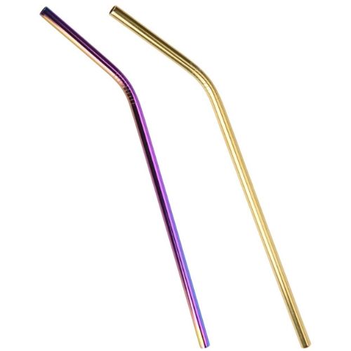 Orange85 Rietjes Goud en Regenboog 2 stuks