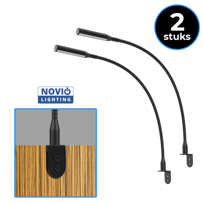 Novio  Bed Leeslampjes met Dimfunctie zwart