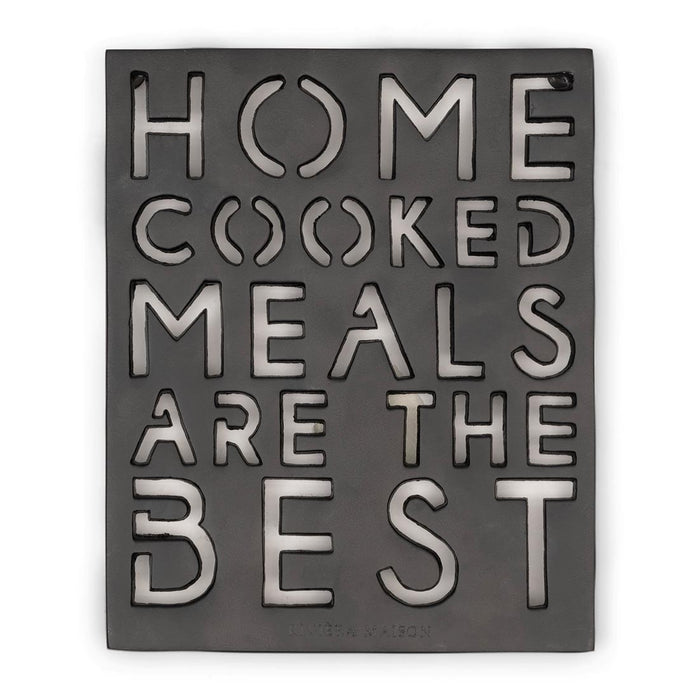 Riviera Maison Home Cooked Meals Trivet black -  21.5x17.0x2.0 cm