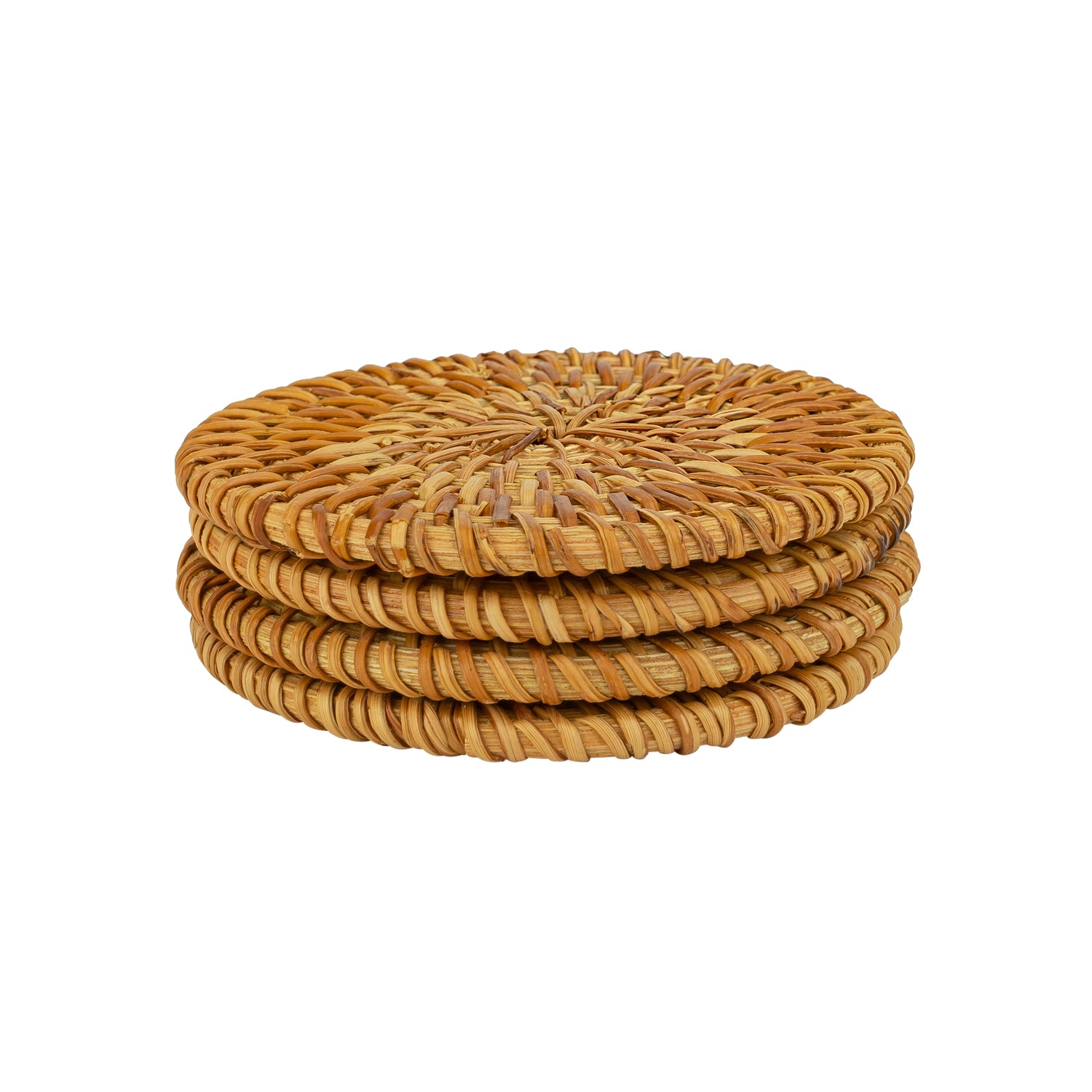 QUVIO Glasonderzetters - set van 4 - Rotan