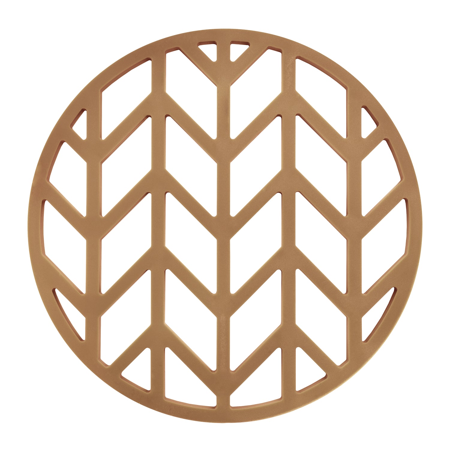 Krumble Siliconen pannenonderzetter rond met pijlen patroon - Bruin