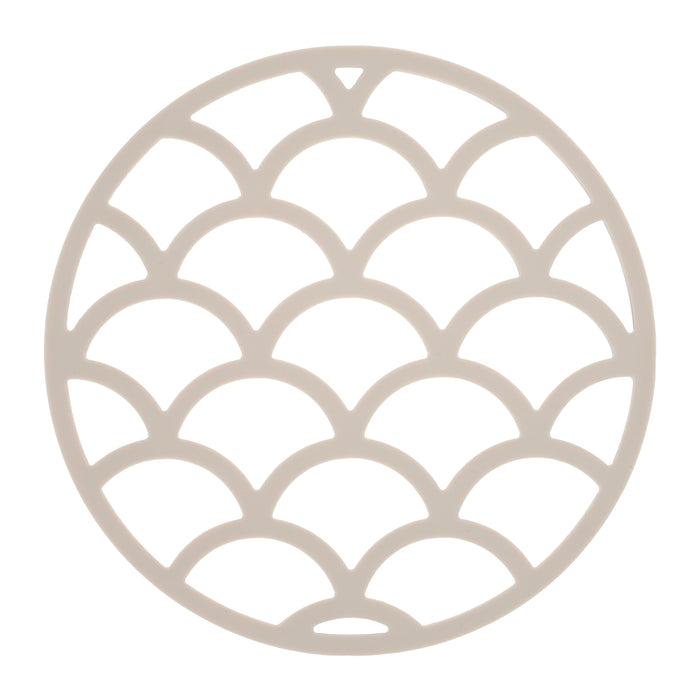 Krumble Siliconen pannenonderzetter rond met schubben patroon - Beige