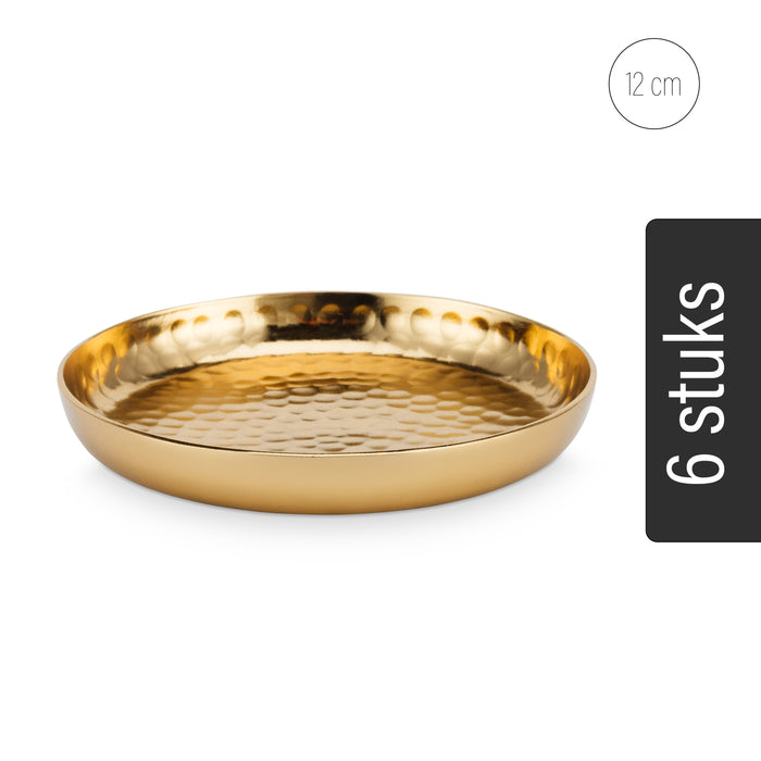 vtwonen Onderzetters - Set van 6 - Goud - Metaal - Ø 12cm