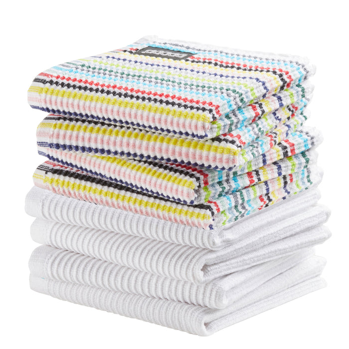 DDDDD combiset vaatdoek basic (4 stuks) neutral white + fun (4 stuks)