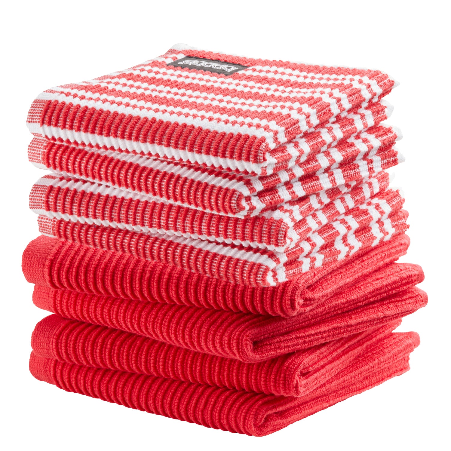 DDDDD combiset vaatdoek basic (4 stuks) + classic (4 stuks) - Rood