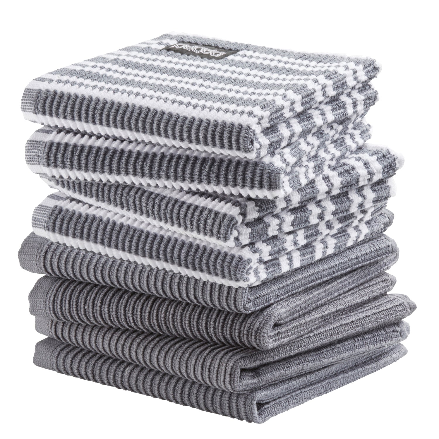 DDDDD combiset vaatdoek basic (4 stuks) + classic (4 stuks) - Grijs