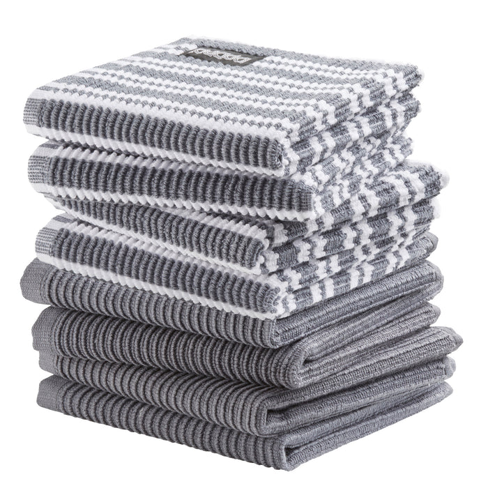 DDDDD combiset vaatdoek basic (4 stuks) + classic (4 stuks) - Grijs