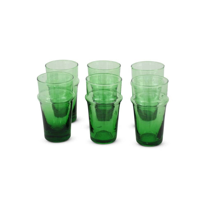 Safaary -  Theeglas Groen Beldi (Set van 6)-Ø 7 x 12,5cm