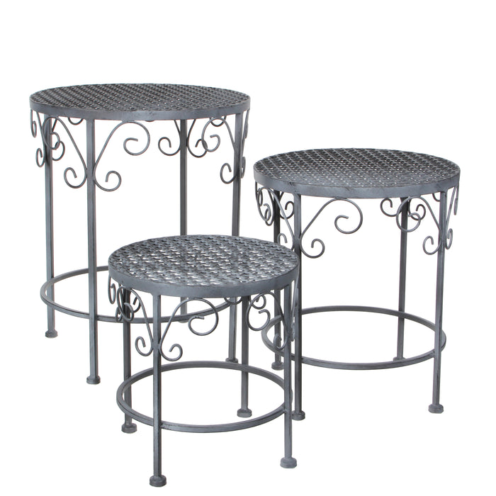 Mica Decorations Provence Plantentafel voor Buiten - Set van 3 - Grijs