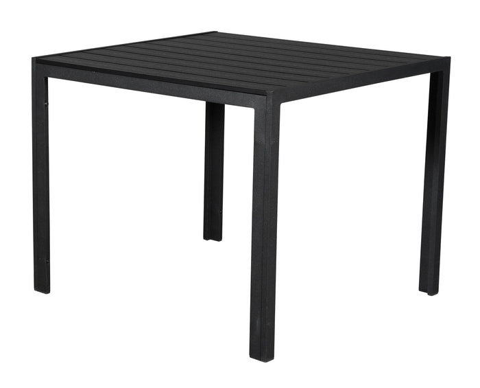 Hioshop Noma tuintafel 90 x 90 cm,zwart en zwart.