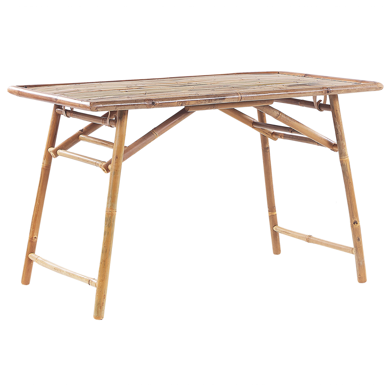 Beliani-MOLISE -Tuintafel-Lichte houtkleur-69 x 120 cm-Bamboehout