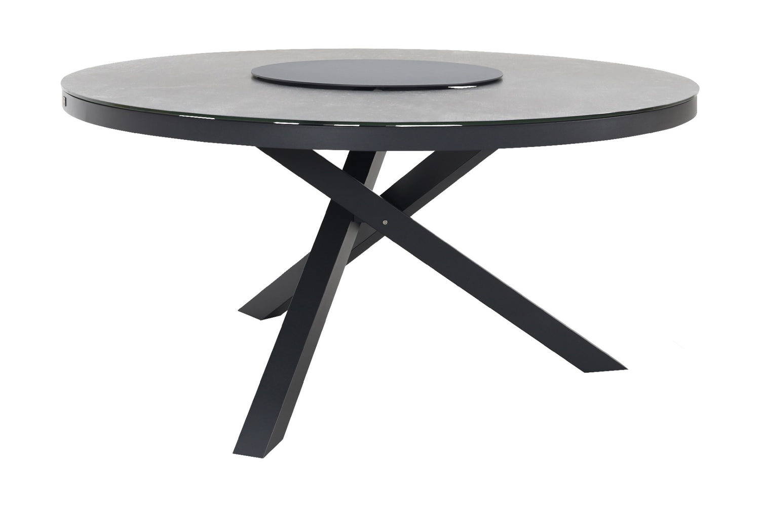 VDG Perth ronde tuintafel - antraciet - ceramic - 150 cm.