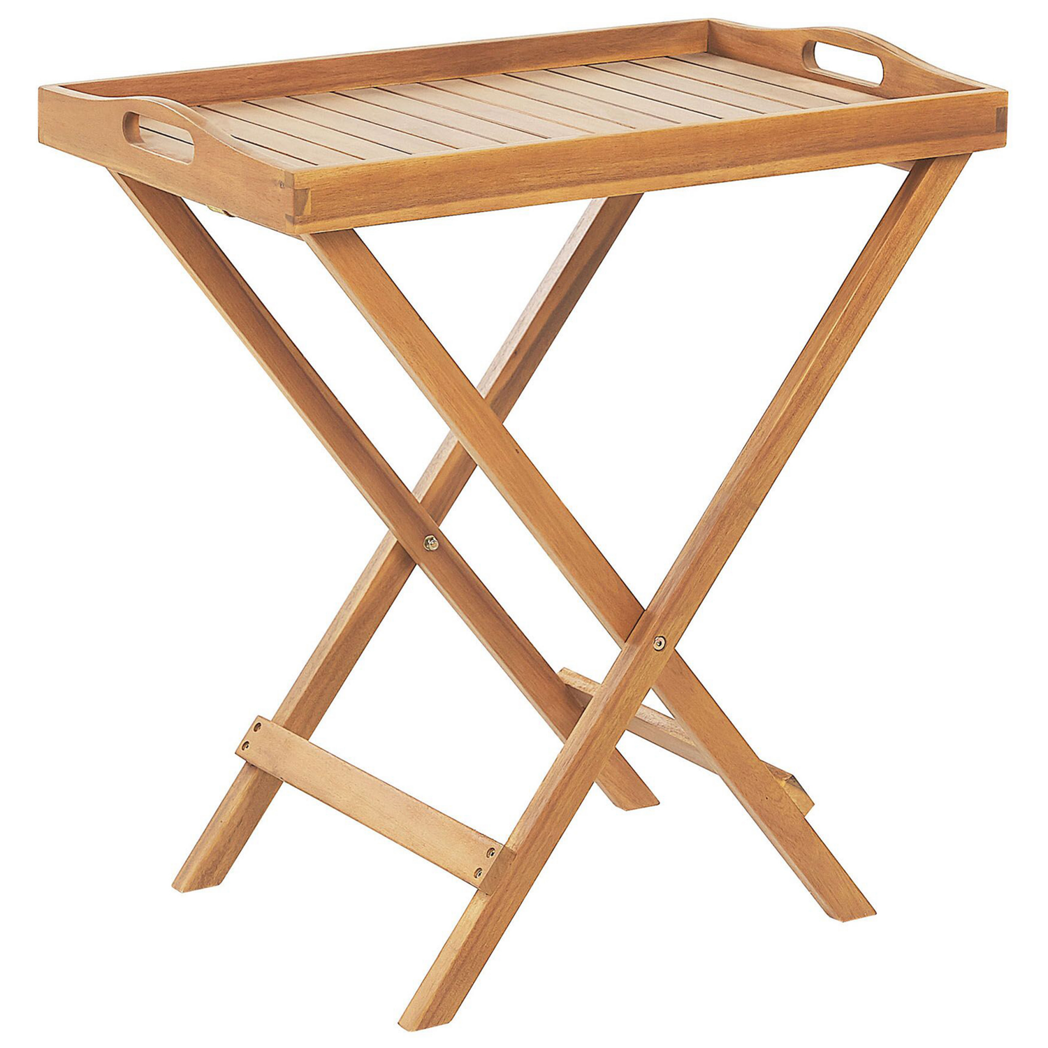 Beliani-JAVA -Tuintafel-Lichte houtkleur-68 x 45 cm-Acaciahout