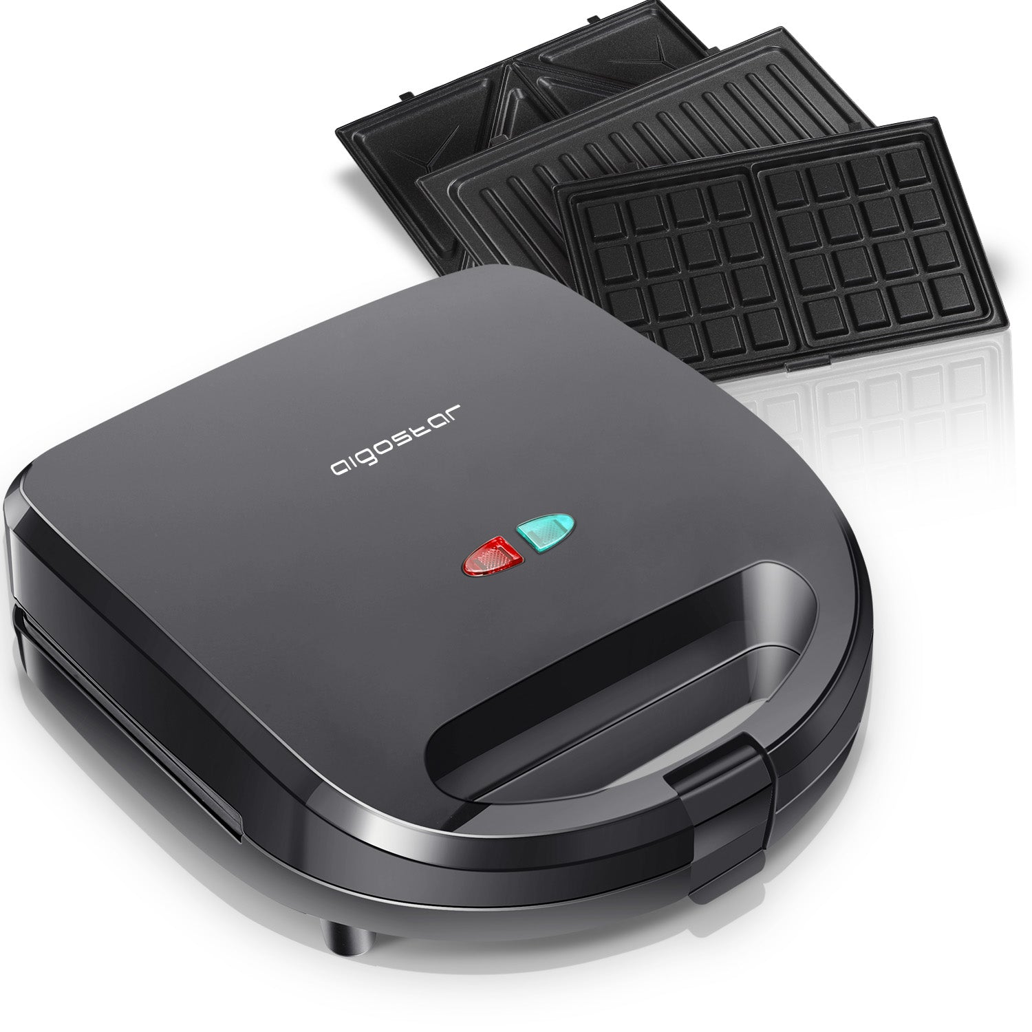 Aigostar Robin 30OGQ - Tosti ijzer - Contactgrill 3 in 1 - zwart