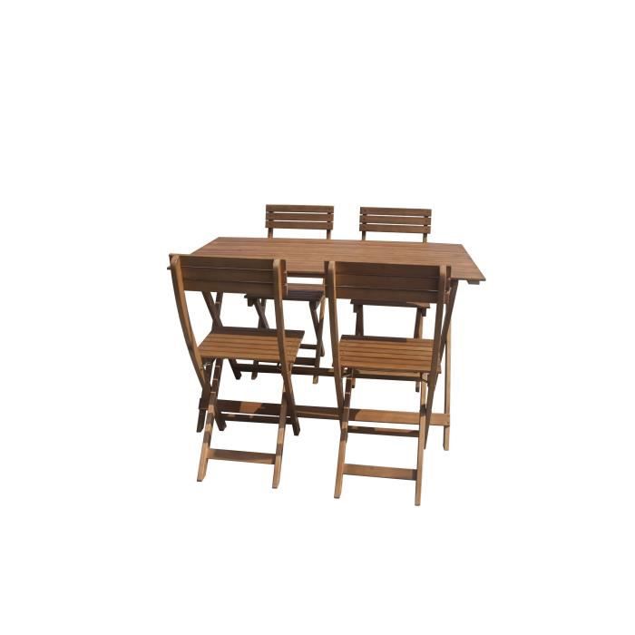 Cstore Opvouwbare tuinmaaltijdset 4-zits - tafel 120x70cm en 4 stoelen