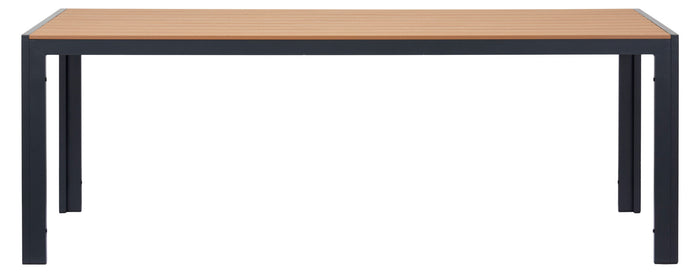 Hioshop Noah tuintafel 205 x 90 cm zwart, teak beuk.