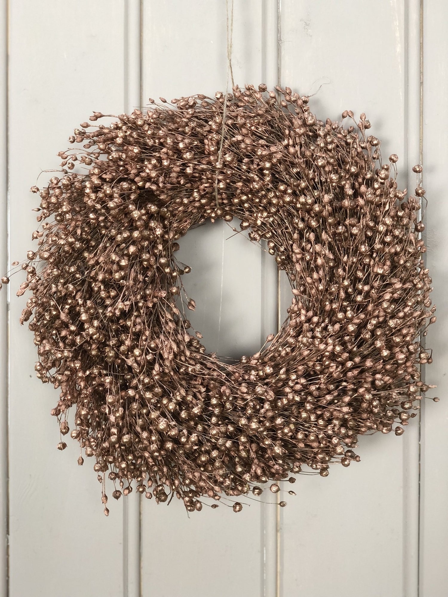 Krans gedroogde vlas koperkleurig