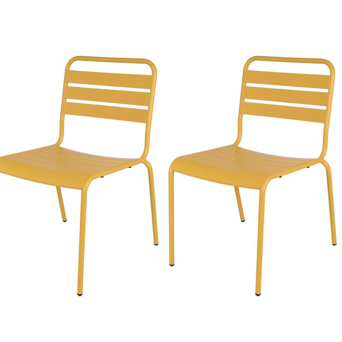 Metalen tuinstoel Max XXL okergeel