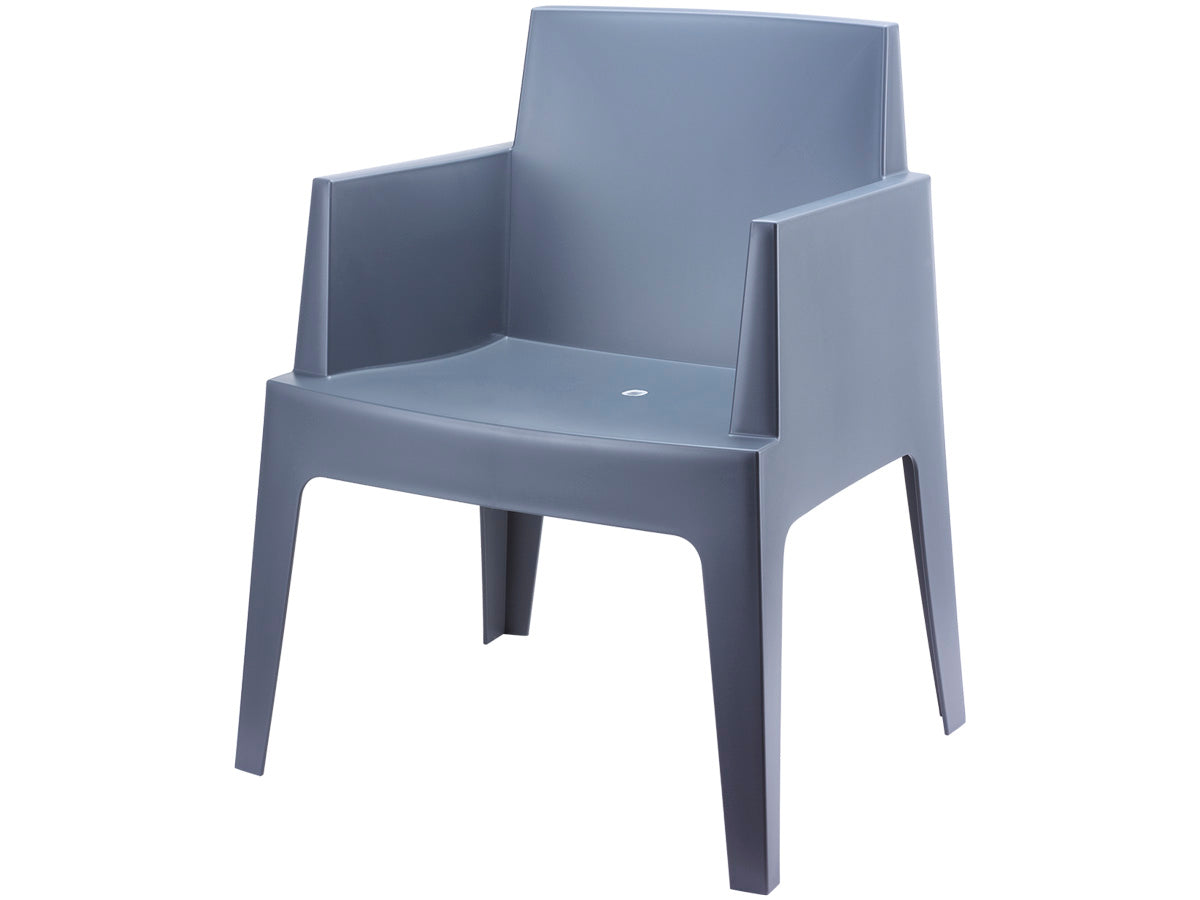 VDG Siesta Box stapelbare stoel - Donkergrijs