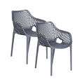 Garden Impressions Air XL kunststof tuinstoel d. grijs - 2 stuks