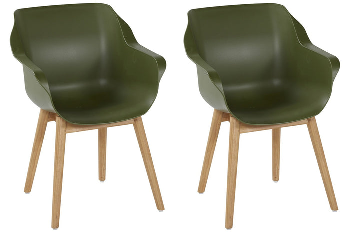 Hartman Sophie Teak Tuinstoel - Set Van 2 - Moss Green