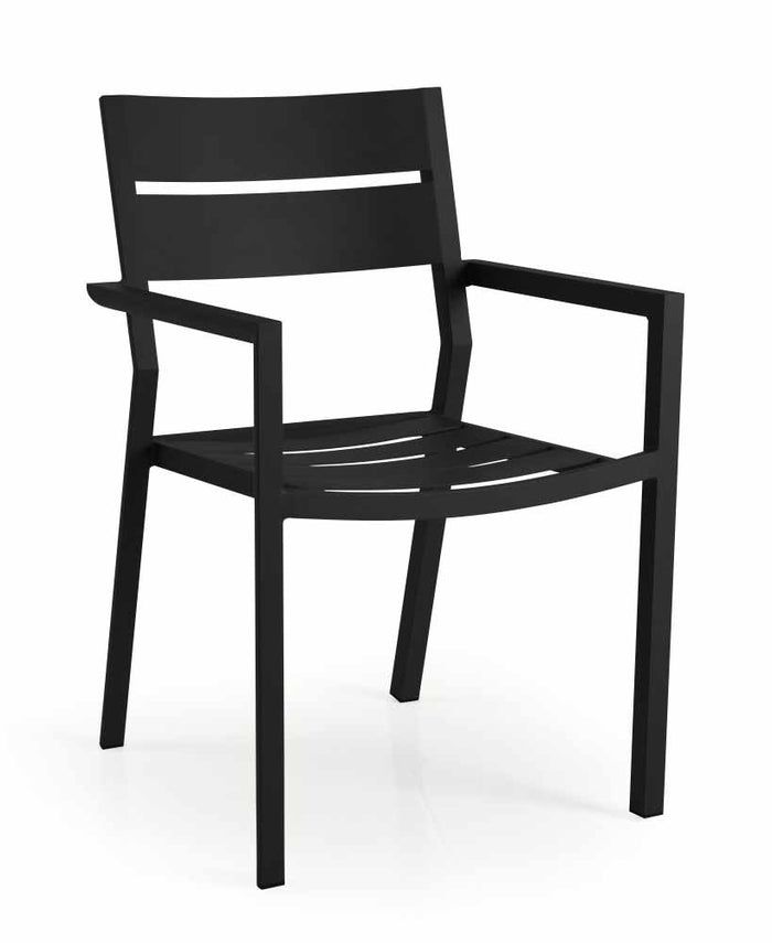 Brafab stapelbare aluminium tuinstoel Delia - Black