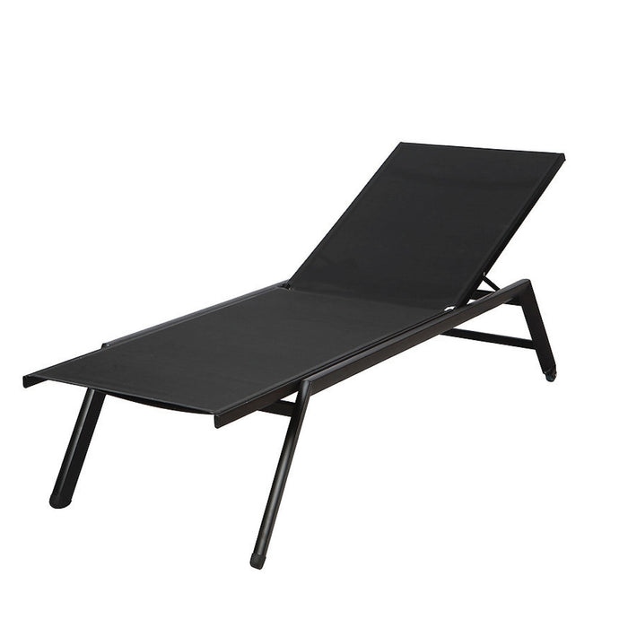 DKS Lounger Quaoar Aluminium Zwart Texileen - Ligstoel Tuin
