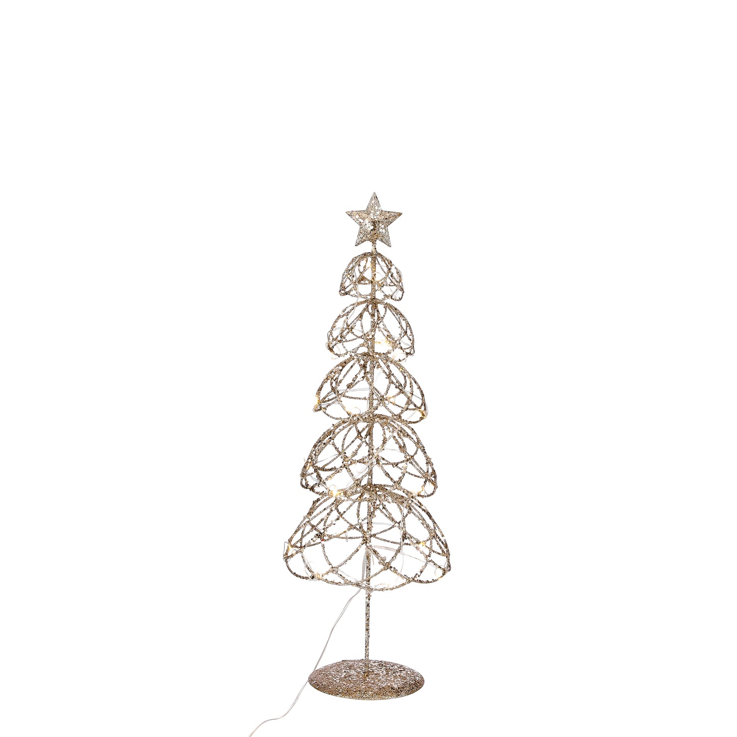 House of Seasons Boom met LED-verlichting - H45 x Ø16 cm - Champagne