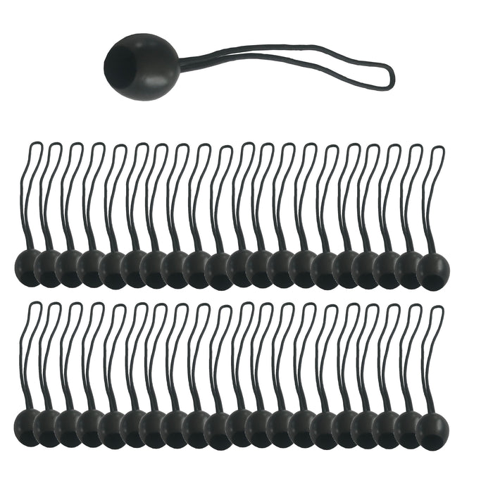 SORARA Elastiek met bungee ball tentspanner 40 stuks Zwart
