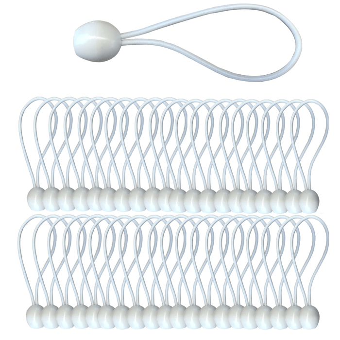 SORARA Elastiek met bungee ball tentspanner 40 stuks Wit