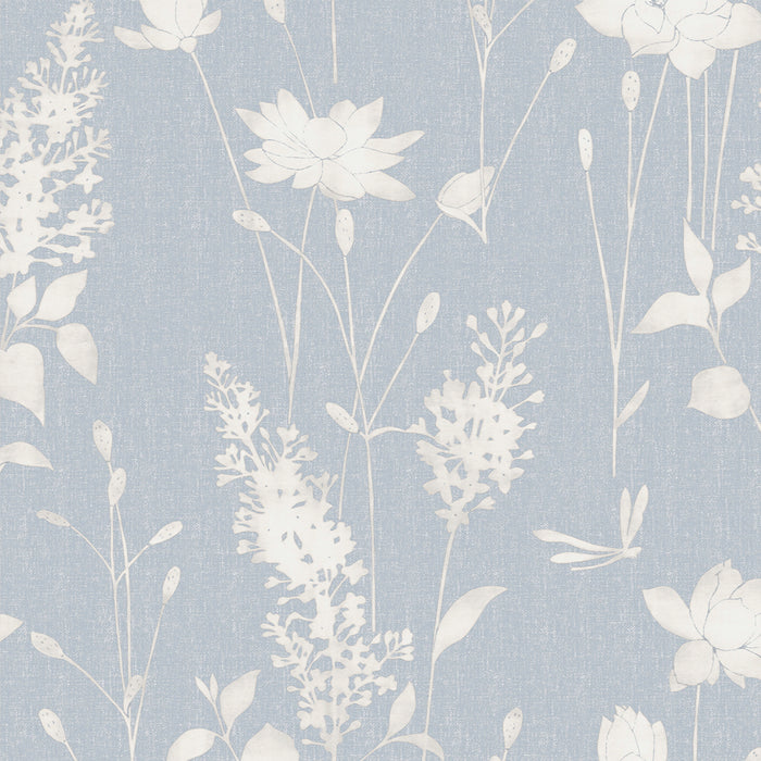 Laura Ashley - Vliesbehang - Dragonfly Garden Chalk Blue - 10mx52cm