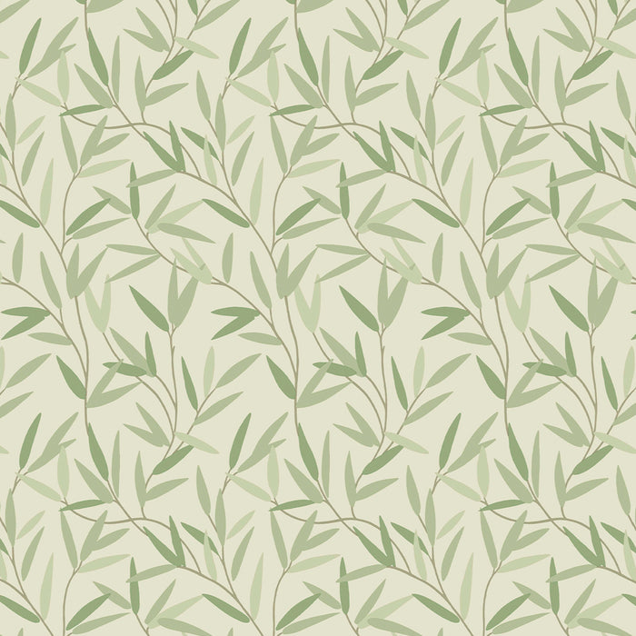 Laura Ashley Willow Leaf Behang - Planten - 10mx52cm - Groen