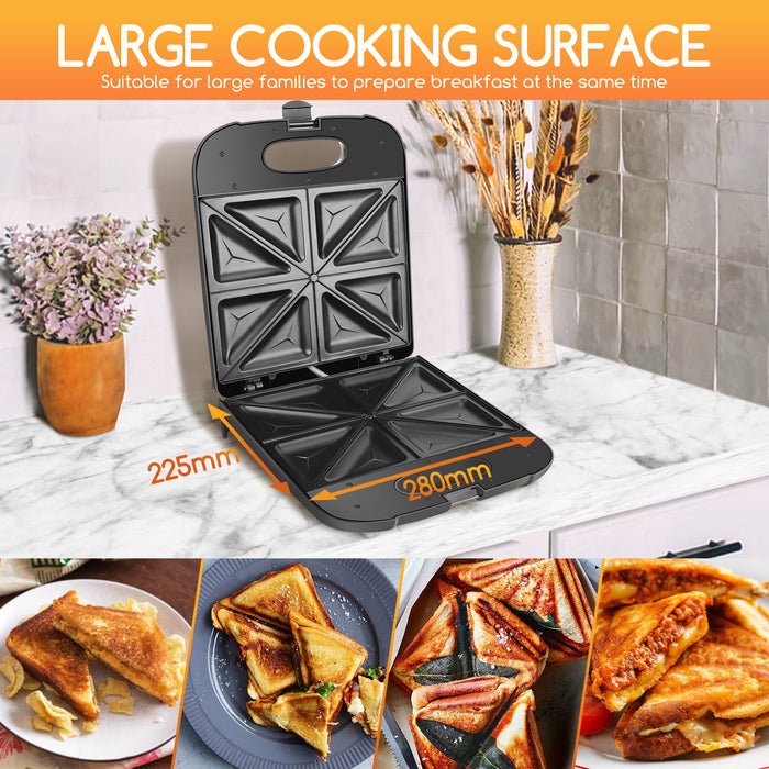 Aigostar Tosti-ijzer - Contactgrill - 1400w - zwart - Dylan