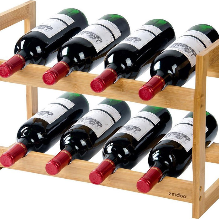 Zindoo bamboe wijnrek voor 8 flessen - FSC Bamboe