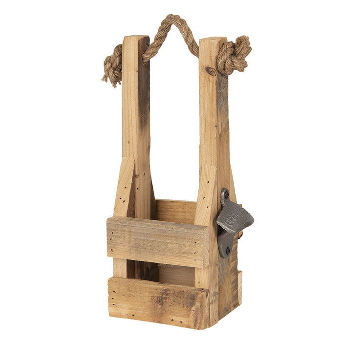 Clayre & Eef Flessenhouder 9x10x29 cm Bruin Hout