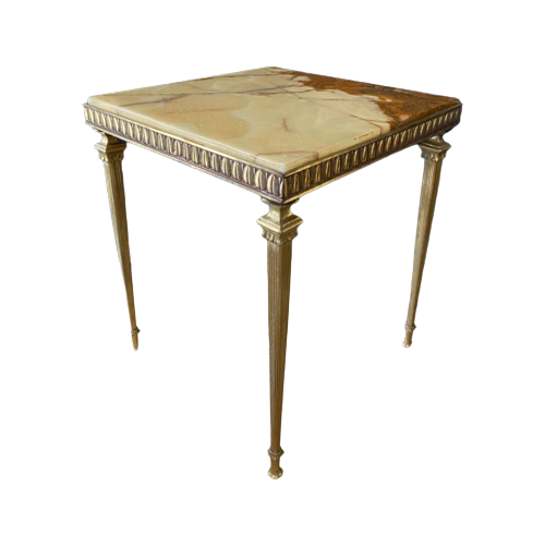 Reliving Regency Messing En Onyx Bijzet Tafeltje