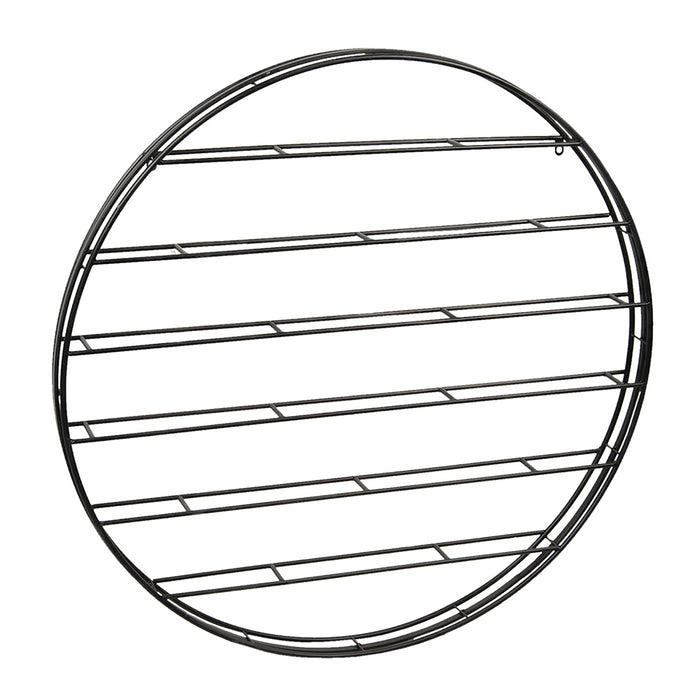 Clayre & Eef Wijnrek  Ø 99x8 cm Zwart Metaal Rond Flessenrek