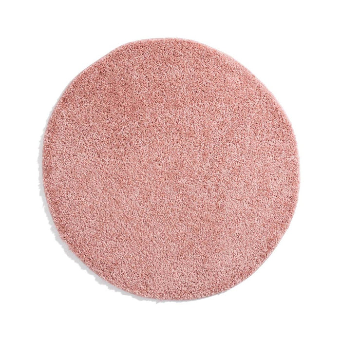 Tapeso Rond hoogpolig vloerkleed shaggy Trend effen - roze - 240 cm