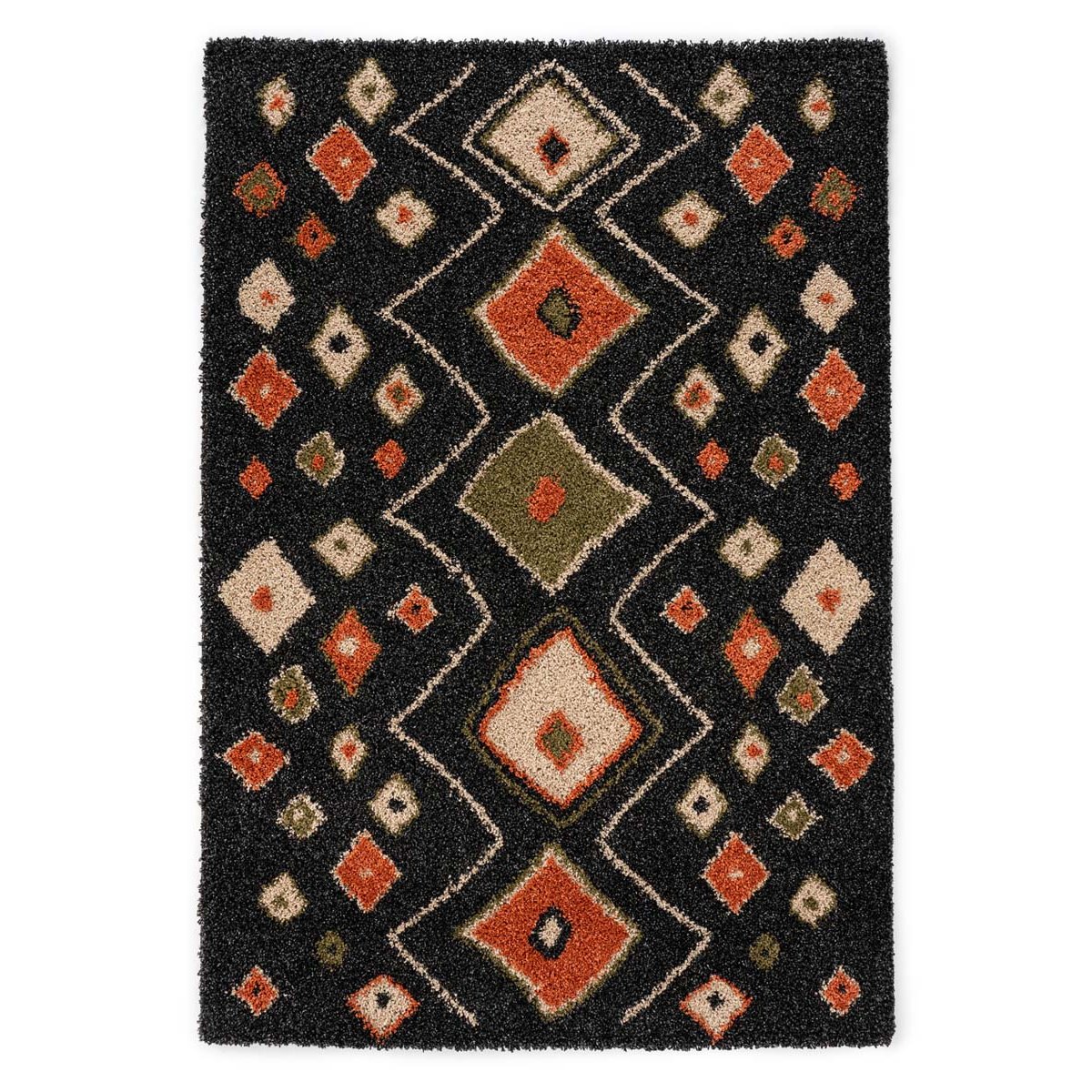 Boho&me Hoogpolig vloerkleed bohemian Artisan - antraciet|multi -