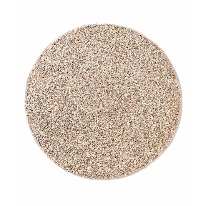 Tapeso Rond vloerkleed hoogpolig effen Classic - beige - 150 cm