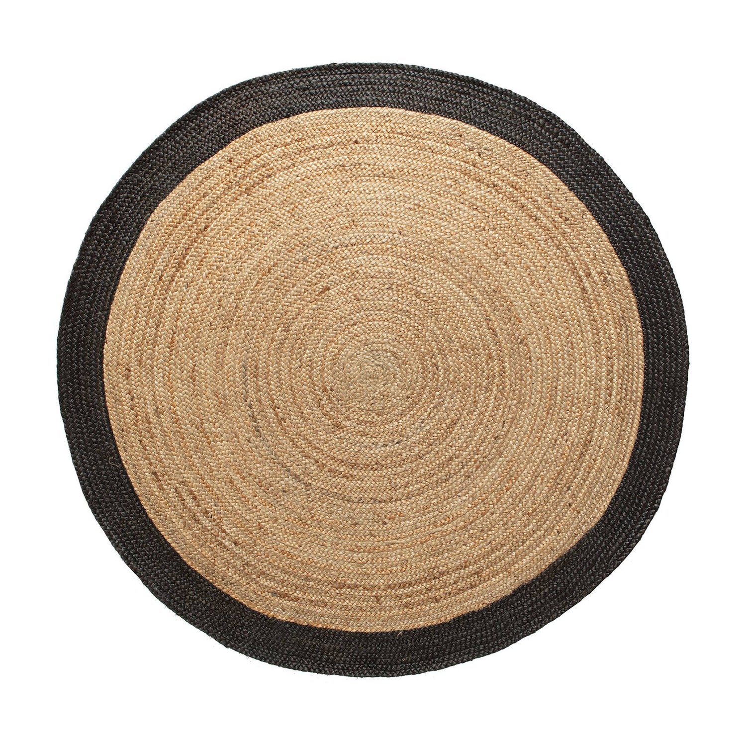 Eva Interior- 	Rond vloerkleed Jute Naturel|Antraciet
