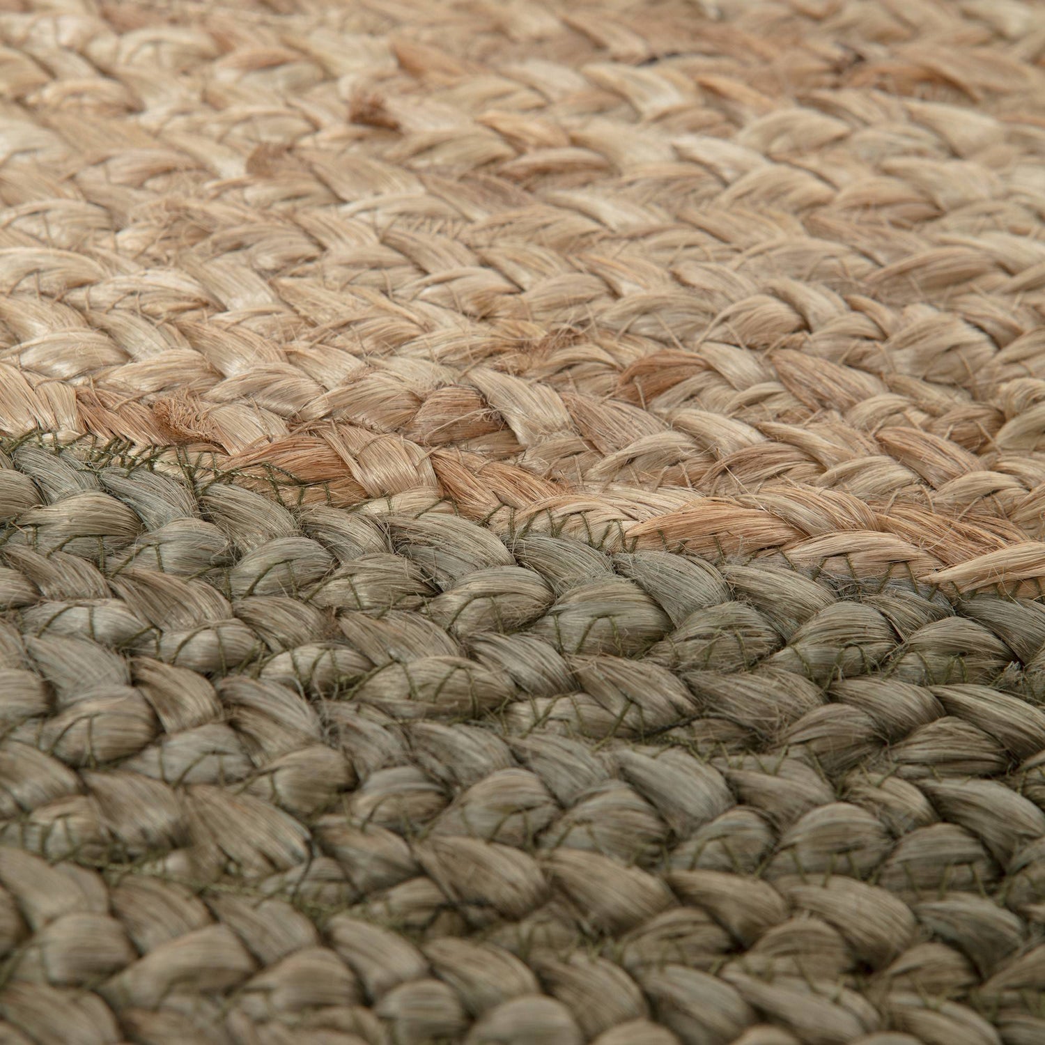 Eva Interior - Rond Vloerkleed - Jute - Naturel|Groen