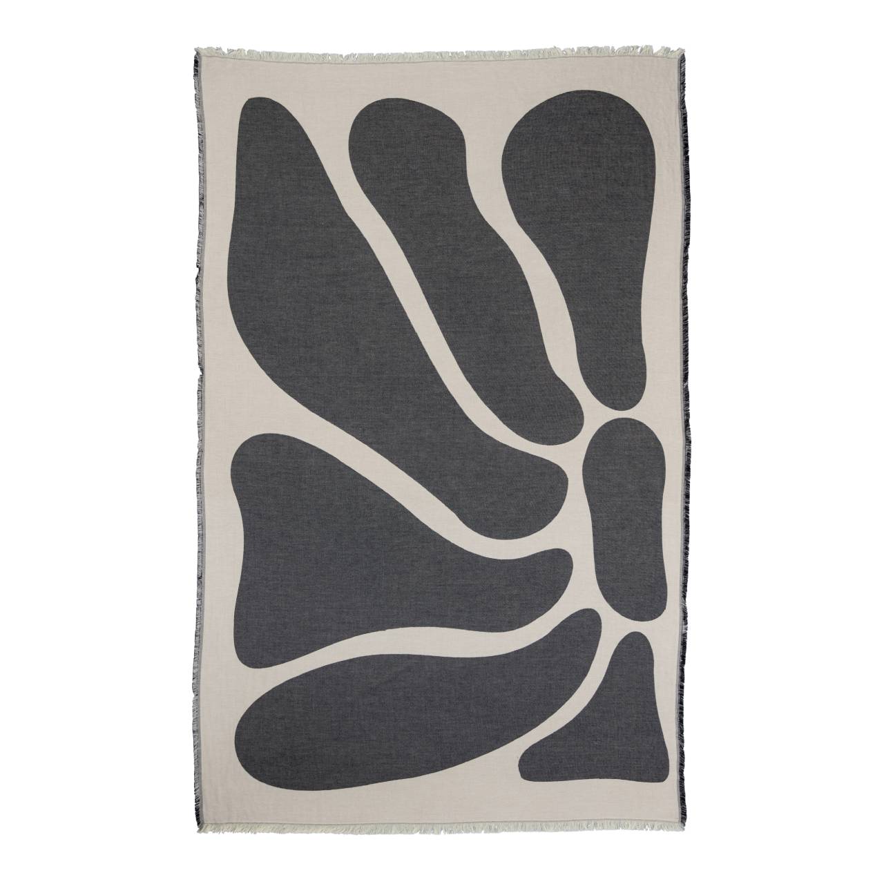 by fonQ Flora Plaid 130 x 200 cm - Zwart