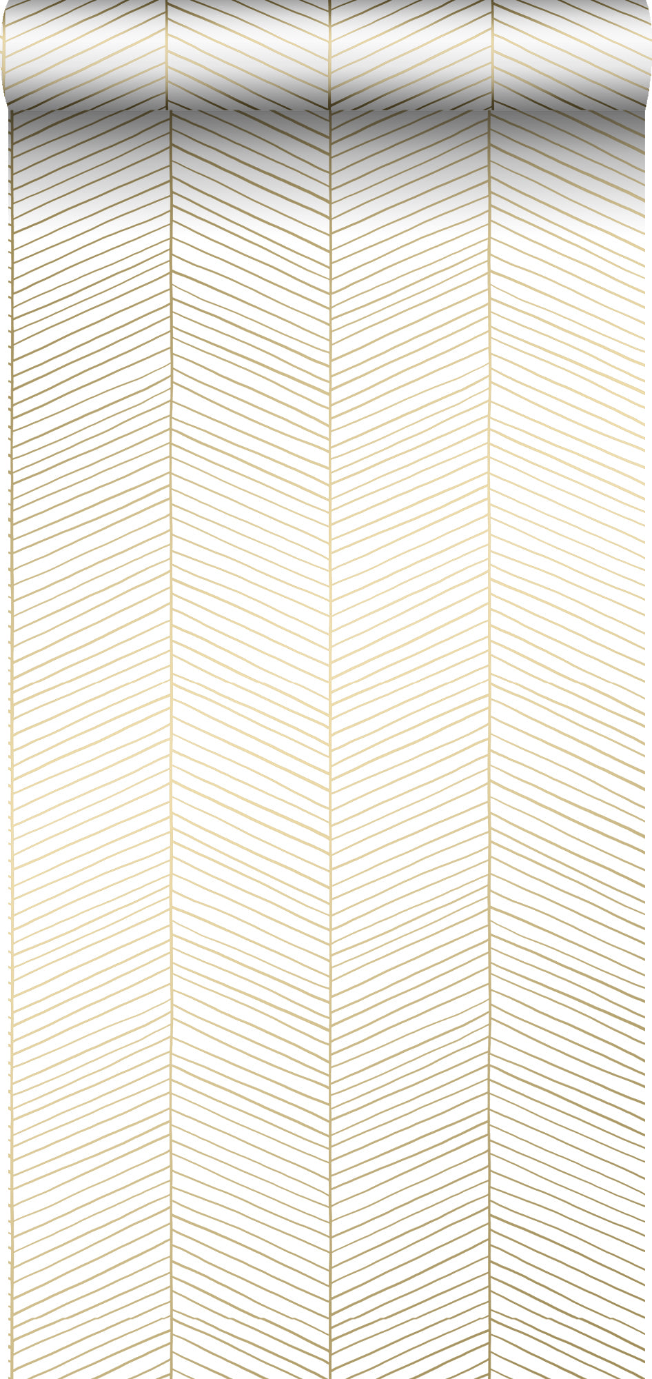 ESTAhome behang visgraat-motief wit en goud - 0,53 x 10,05 m - 139135