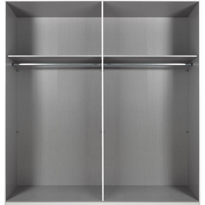 Kledingkast Oss - Wit - Hout - 200x216x58cm (BxHxD)